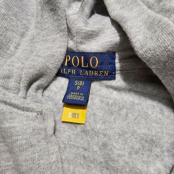 Polo Ralph Lauren Pony Logo Fleece Hoodie Jacket Full Zip S Unisex Grey Blue New - Picture 5 of 7